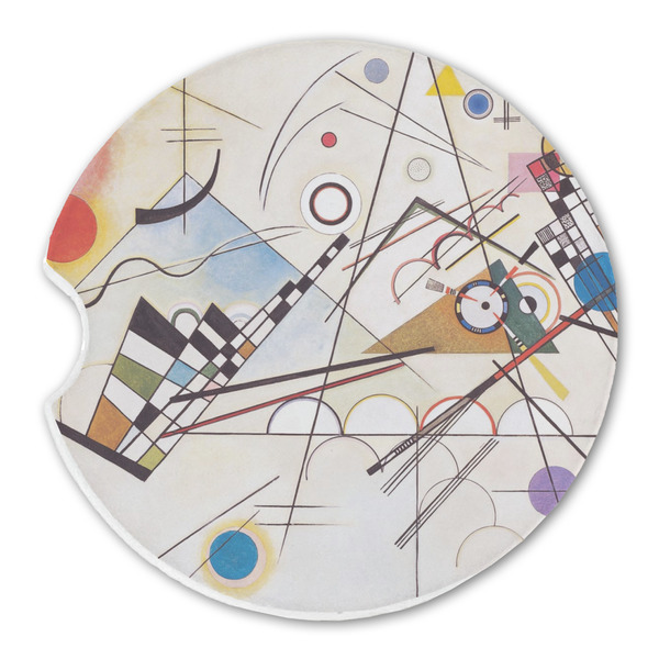 Custom Kandinsky Composition 8 Sandstone Car Coaster - Single