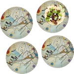 Kandinsky Composition 8 Set of 4 Glass Lunch / Dinner Plate 10"