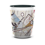 Kandinsky Composition 8 Ceramic Shot Glass - 1.5 oz - Two Tone - Set of 4