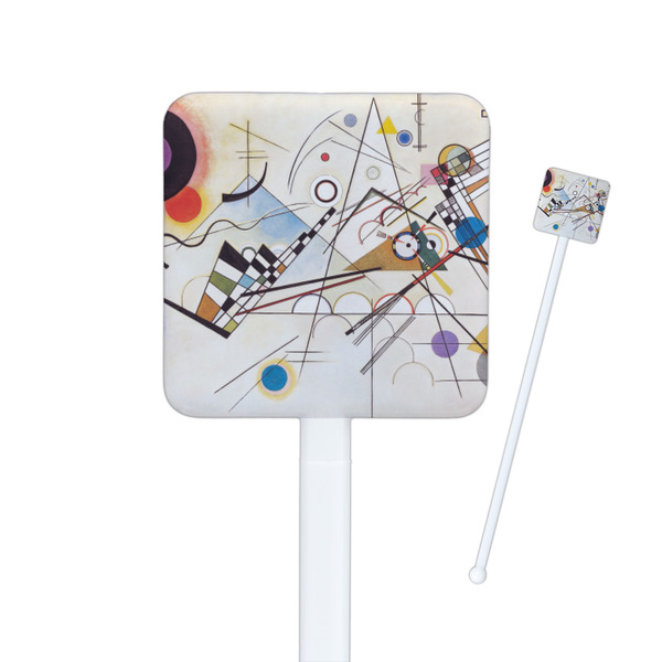 Custom Kandinsky Composition 8 Square Plastic Stir Sticks - Single Sided