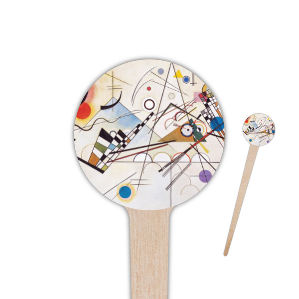 Custom Kandinsky Composition 8 4" Round Wooden Food Picks - Double Sided