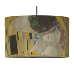 The Kiss (Klimt) - Lovers 12" Drum Pendant Lamp - Fabric