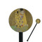 The Kiss (Klimt) - Lovers Black Plastic 5.5" Stir Stick - Round - Closeup