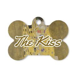 The Kiss (Klimt) - Lovers Bone Shaped Dog ID Tag - Small