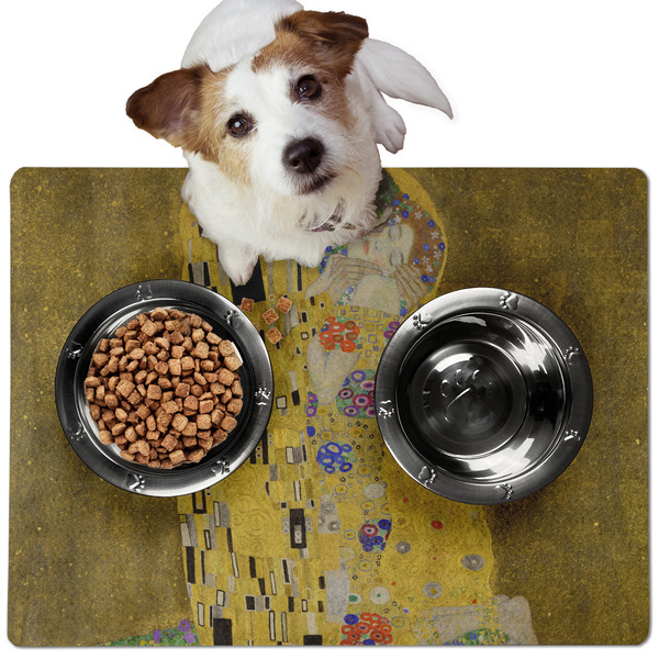 Custom The Kiss (Klimt) - Lovers Dog Food Mat - Medium