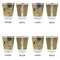 The Kiss (Klimt) - Lovers Glass Shot Glass - with gold rim - Set of 4 - APPROVAL