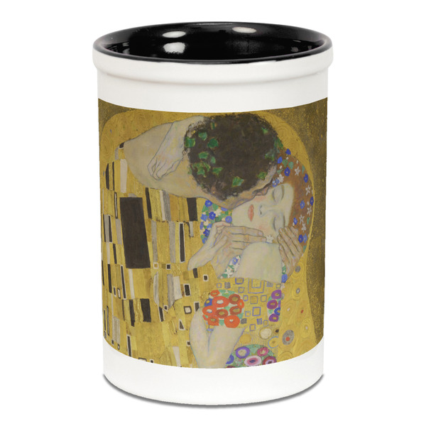 Custom The Kiss (Klimt) - Lovers Ceramic Pencil Holders - Black