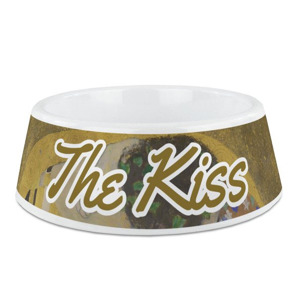 Custom The Kiss (Klimt) - Lovers Plastic Dog Bowl - Medium