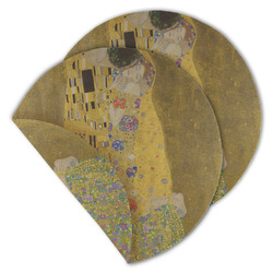 The Kiss (Klimt) - Lovers Round Linen Placemat - Double Sided