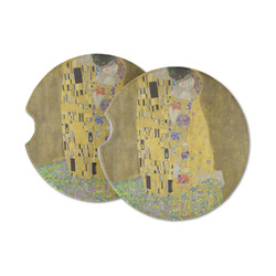 The Kiss (Klimt) - Lovers Sandstone Car Coasters - Set of 2