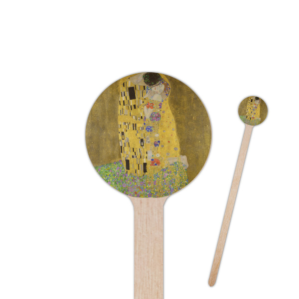 Custom The Kiss (Klimt) - Lovers 7.5" Round Wooden Stir Sticks - Double Sided