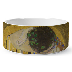 The Kiss (Klimt) - Lovers Ceramic Dog Bowl - Medium