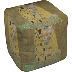 The Kiss (Klimt) - Lovers Cube Pouf Ottoman - 13"