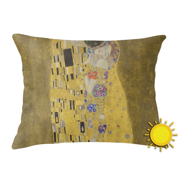 Custom The Kiss (Klimt) - Lovers Outdoor Throw Pillow (Rectangular)