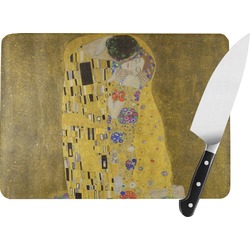 The Kiss (Klimt) - Lovers Rectangular Glass Cutting Board - Medium - 11"x8"