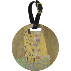 The Kiss (Klimt) - Lovers Plastic Luggage Tag - Round