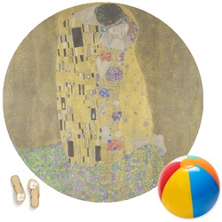 The Kiss (Klimt) - Lovers Round Beach Towel