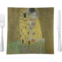 The Kiss (Klimt) - Lovers Glass Square Lunch / Dinner Plate 9.5"