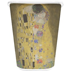 The Kiss (Klimt) - Lovers Waste Basket - Single Sided (White)