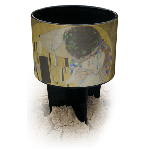 Custom The Kiss (Klimt) - Lovers Black Beach Spiker Drink Holder