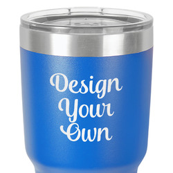 Design Your Own 30 oz Stainless Steel Tumbler - Royal Blue - Single-Sided