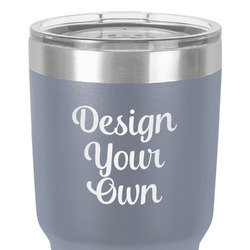Design Your Own 30 oz Stainless Steel Tumbler - Grey - Single-Sided