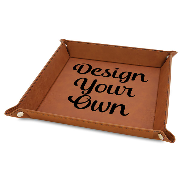 Design Your Own Faux Leather Dice Tray - 9" x 9" - Rawhide