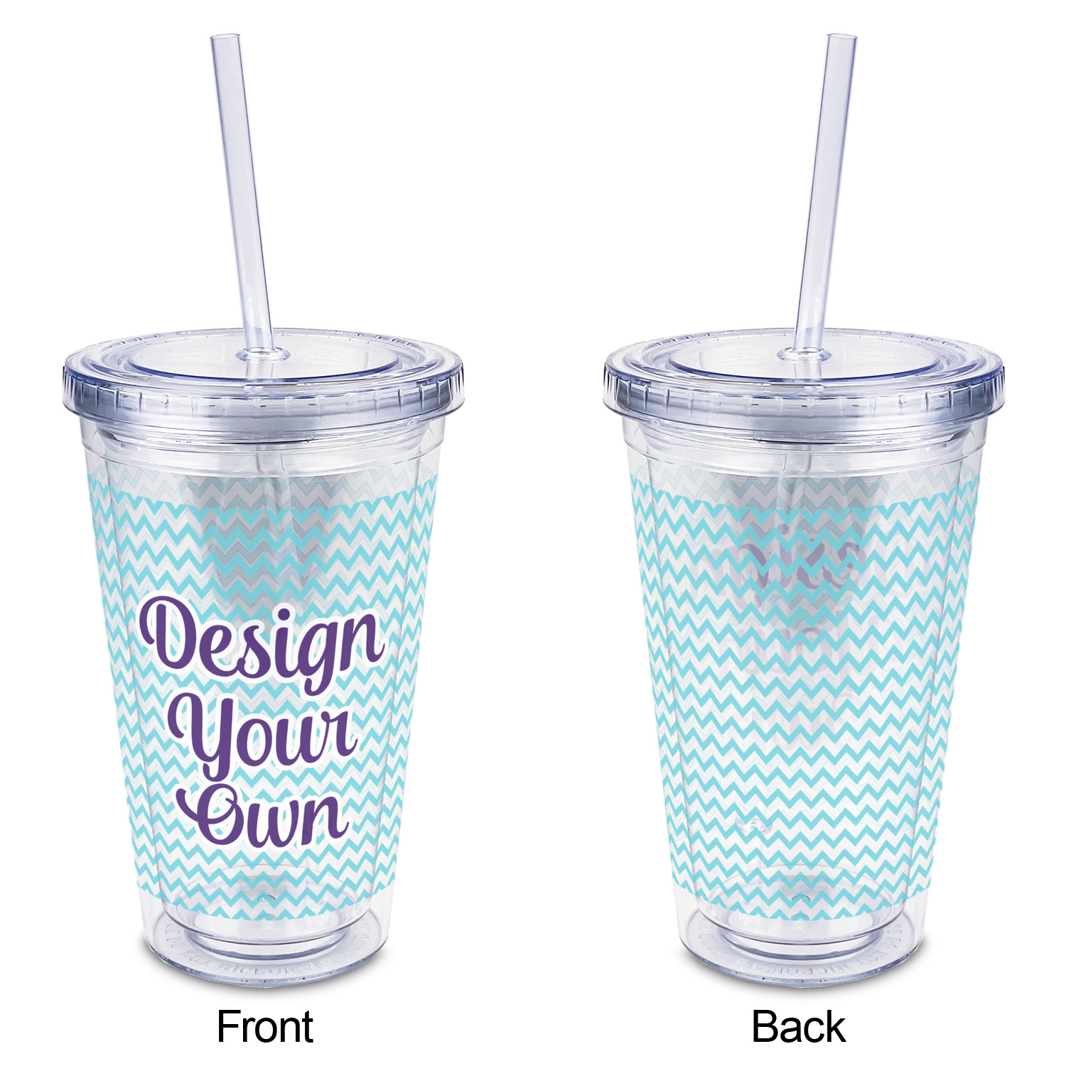 Design Your Own 16 oz Double Wall Acrylic Tumbler with Lid & Straw - Full  Print