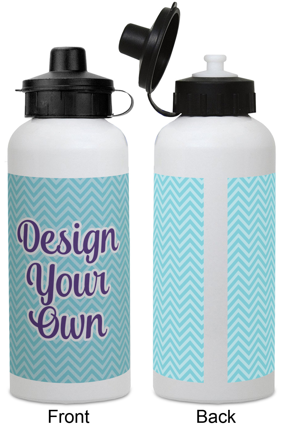 Design Your Own Water Bottles - Aluminum - 20 oz - White - YouCustomizeIt