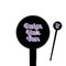 Design Your Own Black Plastic 4" Food Pick - Round - Closeup