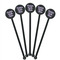 Design Your Own Black Plastic 5.5" Stir Stick - Round - Fan View