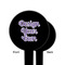 Design Your Own Black Plastic 6" Food Pick - Round - Single Sided - Front & Back