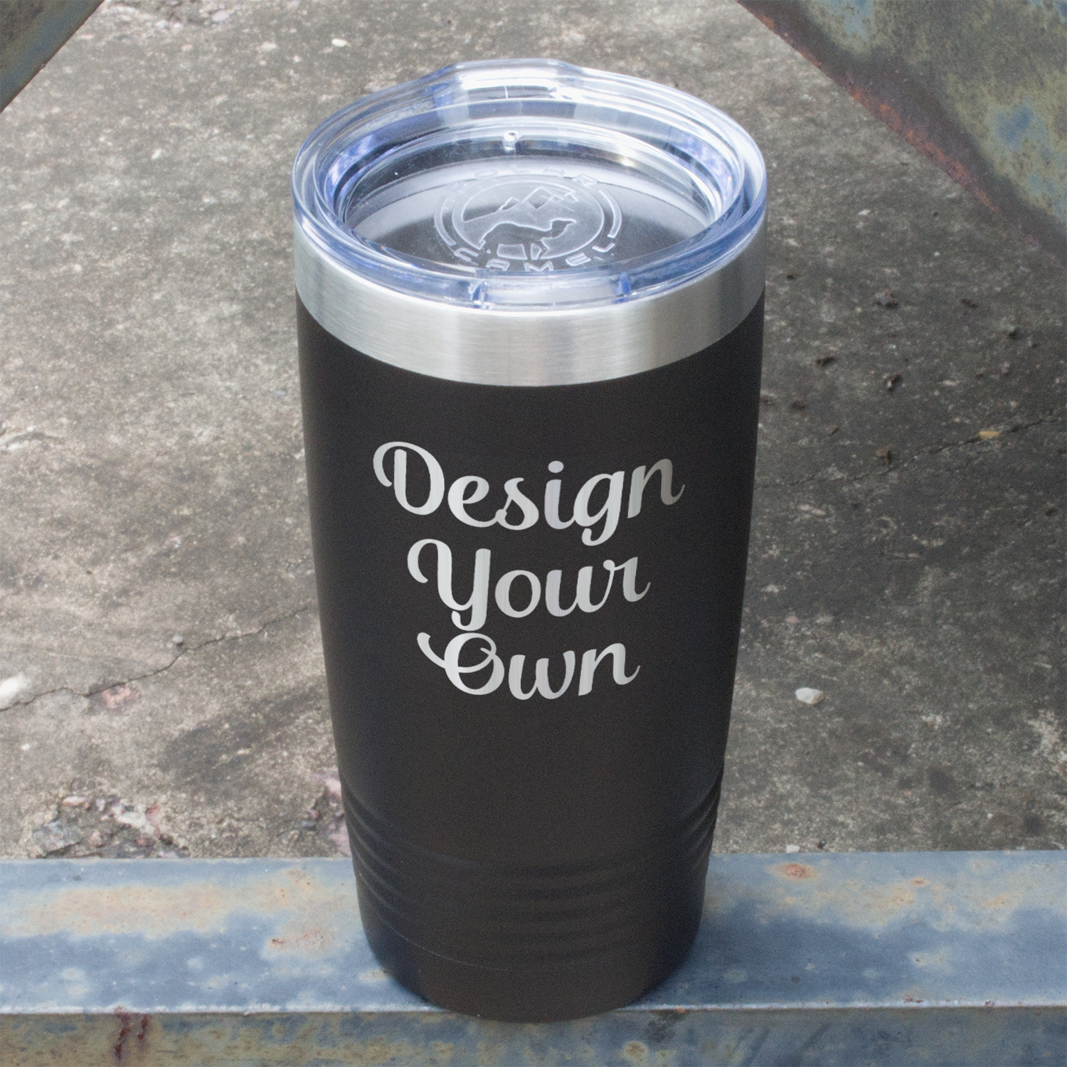 Design Your Own 20 oz Stainless Steel Tumbler - Black - Double