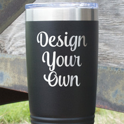 Design Your Own 20 oz Stainless Steel Tumbler - Black - Double-Sided