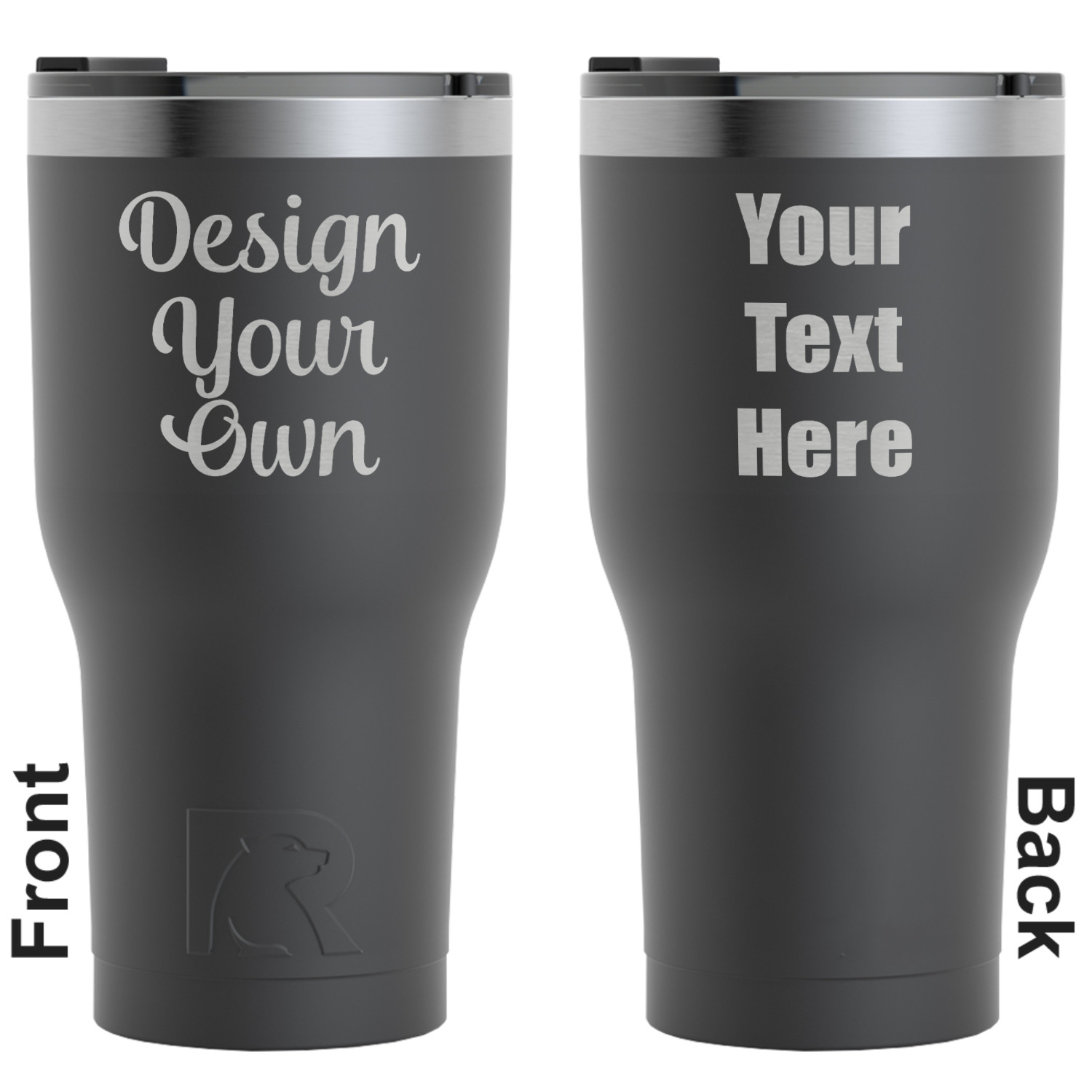 Design Your Own RTIC Tumbler - Black - Engraved Front & Back ...