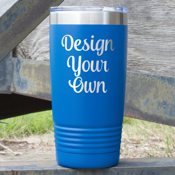 Design Your Own 20 oz Stainless Steel Tumbler - Royal Blue - Single-Sided