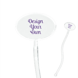 Design Your Own 7" Oval Plastic Stir Sticks - Clear