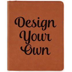 Design Your Own Leatherette Zipper Portfolio with Notepad - Single-Sided