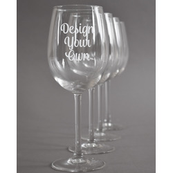 Design Your Own Wine Glasses - Laser Engraved - Set of 4