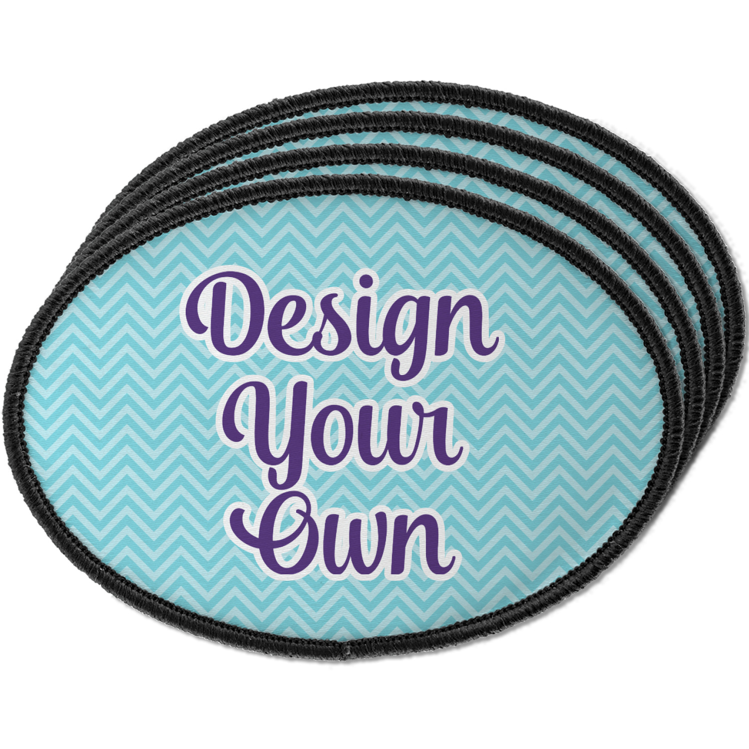 Design Your Own Iron On Oval Patches - Set Of 4 - YouCustomizeIt