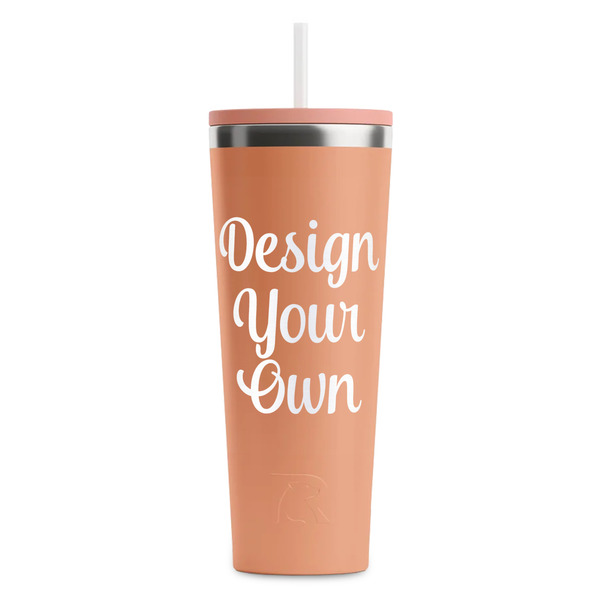 Design Your Own RTIC Everyday Tumbler with Straw - 28oz - Peach - Single-Sided