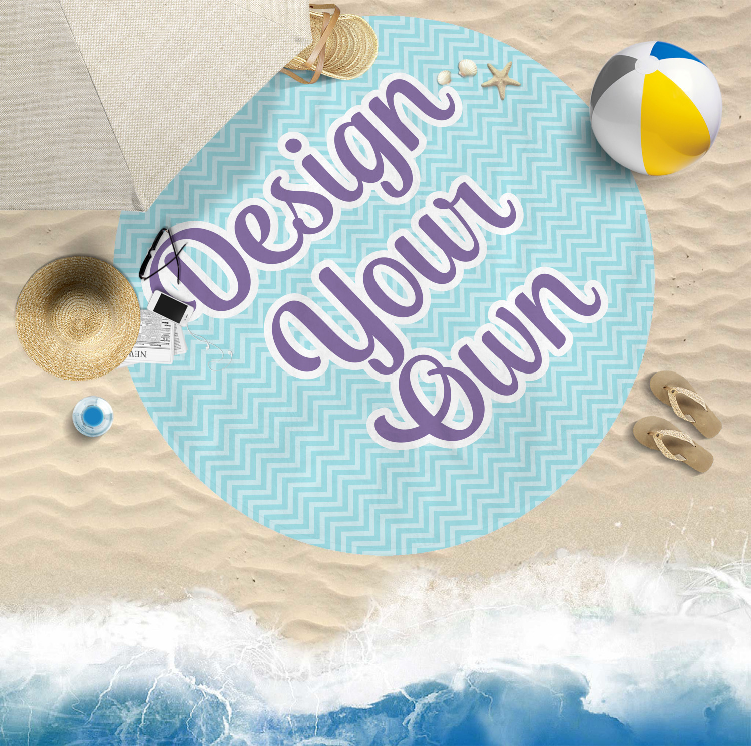 Design Your Own Personalized Round Beach Towel - YouCustomizeIt