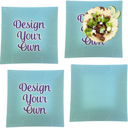 Design Your Own Glass Square Lunch / Dinner Plate 9.5" - Set of 4