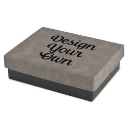 Design Your Own Gift Box w/ Engraved Leather Lid - Small