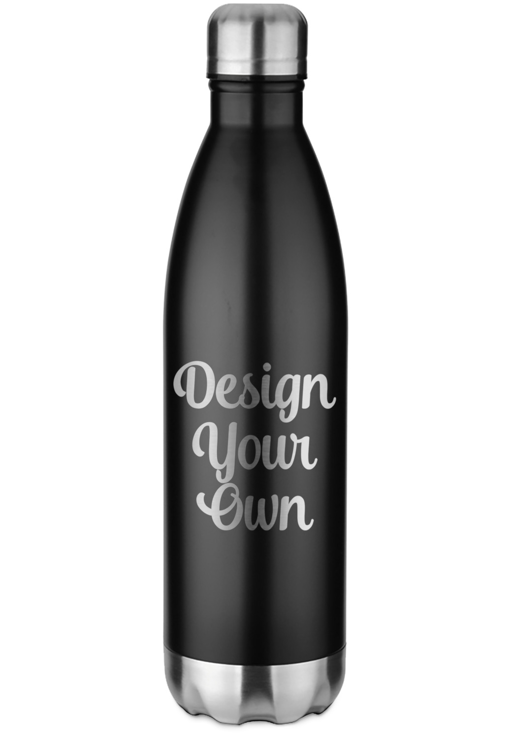 Design Your Own Water Bottle 26 Oz Stainless Steel Laser Engraved   Design Your Own Stainless Steel 26oz Black Water Bottle Single 