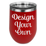 Design Your Own Stemless Stainless Steel Wine Tumbler - Red - Double-Sided