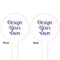 Design Your Own White Plastic 4" Food Pick - Round - Double Sided - Front & Back