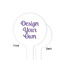 Design Your Own White Plastic 4" Food Pick - Round - Single Sided - Front & Back