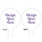 Design Your Own White Plastic 6" Food Pick - Round - Double Sided - Front & Back