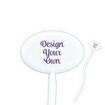 Design Your Own 7" Oval Plastic Stir Sticks - White - Double-Sided